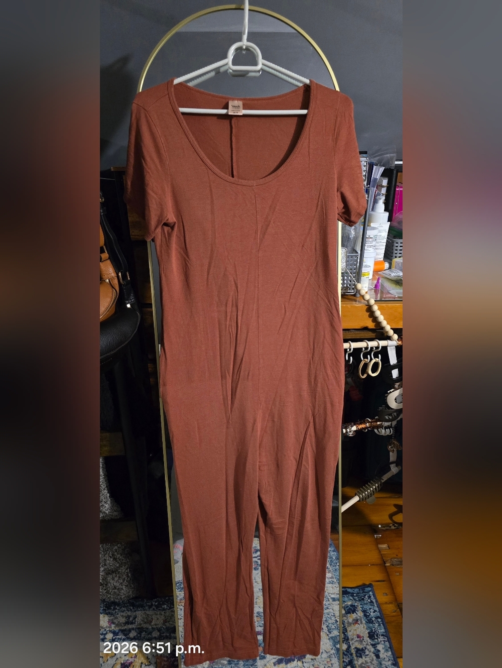 Smash + Tess Terracotta Scoop Neck Jumpsuit